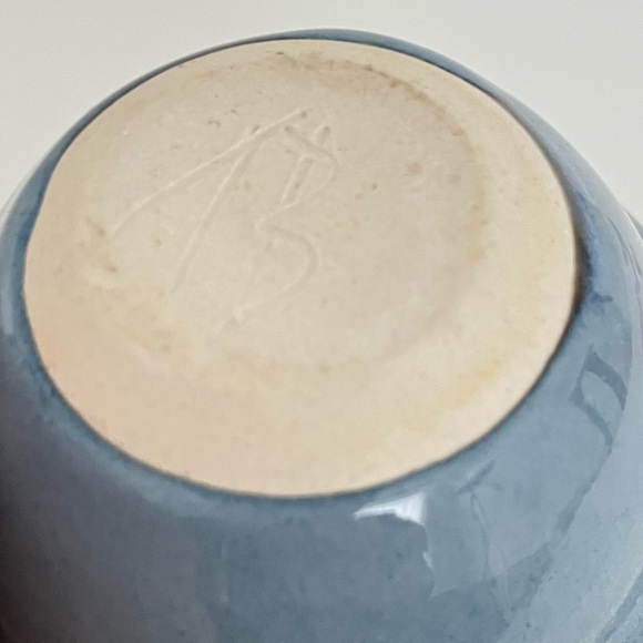 TBPots Handmade Studio Pottery Small Bowl Lid Microwave Egg Poacher Blue Rustic - Picture 6 of 7